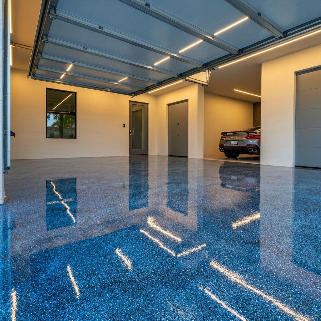 Professional epoxy floor installation in Broward County garage
